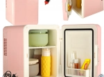 Mini réfrigérateur portatif électrique 2-en-1 rose 4L