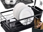 Stand-Geschirrabtropfer Ruhhy, schwarz, Loft-Design, mit Abtropfschale