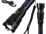 Lampe torche tactique LED 1500 lm TRIZAND, USB‑C, zoom, étanche