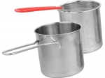 Mini casserole avec panier de friture en acier inoxydable