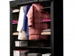 Armoire textile pliante pour vêtements XXL noire