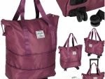 Sac de voyage pliant à roulettes violet