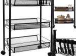 Mobiel keukenrek RUHHY, 3-laagse verrijdbare metalen trolley