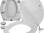 Abattant WC RUHHY à descente freinée avec dégagement rapide, universel, blanc