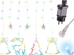Lichtgordijn met LED en motief van rendieren en kerstsymbolen 2,5 m