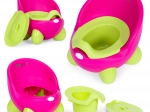 ECOTOYS roze-groene kinderpotje met antislipvoetjes