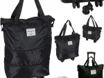 Opvouwbare reistrolley, ruim, 3 maten, zwart