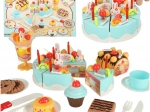 Blue Birthday Cake for Slicing – 75-Piece Set