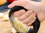 Ergonomische Knoblauchpresse aus Edelstahl