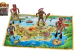 Indiaanse en cowboyfiguren met kaart 6 cm (plastic)