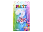 Bougie d’anniversaire chiffre 2 à pois