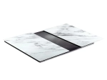 Vilde glass cutting boards and stovetop cover, white marble, 2 pcs, 60 × 52 cm