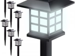 Solargartenlampen GARDLOV, 6er-Set, Kaltweiß, amorphes Panel