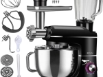 Robot culinaire planétaire 3-en-1 RUHHY avec blender et hachoir à viande, 6,2 l, 1500 W