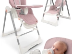 Chaise haute 3-en-1 Nukido Elite rose