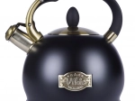 Bouilloire noire en acier inoxydable avec sifflet 3 l