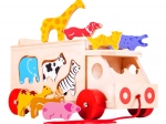 Bigjigs Toys wooden pull-along with animals and shape sorter