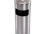 Waste bin with ashtray, galvanized, 59 × 24 cm