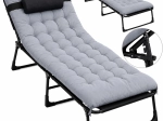 Folding camping bed Premium 200 × 68 cm black-grey