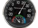 Analoog binnen- en buiten thermometer en hygrometer zwart
