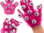 Massagehandschoen met 360° roterende metalen kogeltjes tegen cellulite