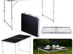 Table de camping pliable avec hauteur réglable 120x60 cm noir
