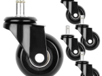 Rubber casters for office chair 50 mm, 10 mm stem, set of 5