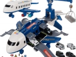Ausklappbares Polizeiflugzeug mit Parkgarage und Autos