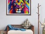Mosaïque diamant 5D Lion arc-en-ciel – kit créatif pour adultes et enfants