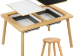 Houten sensorische kindertafel met kruk KRUZZEL XL