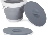 Opvouwbare siliconen emmer met deksel 5 l