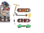 Set aus Finger-Skateboards und -Scooter mit Schraubzubehör