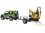 Spielset Bruder SUV und Ketten-Minibagger JCB mit Anhänger