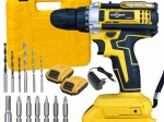 Cordless drill/driver 18 V with LED, 2× 2 Ah batteries and accessory case