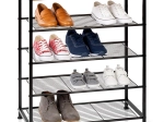 Vilde metal shoe rack, 5-tier, black, 60 × 30 × 74 cm