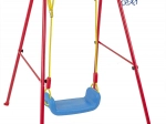 Tuinsschommel met basketbalring en bal op metalen frame