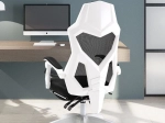 Ergonomischer drehbarer Bürostuhl, Stuhl mit Kopf- und Fußstütze – schwarz
