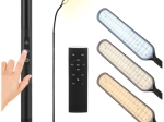 Lampadaire LED 180 cm noir avec télécommande et minuterie IZOXIS