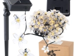 Solar-Gartenlichter in Blumenform 7m 50 LED warmweiß
