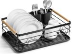 Afdruiprek voor servies zwart 43 × 32 × 14,5 cm