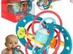 Sensorische bijtring–rammelaar voor baby, turquoise