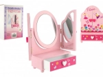 Kinderkapspiegel met sieradendoos Princess, van hout, roze