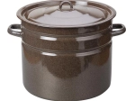 Emaille-Topf mit Deckel 20 l, braun