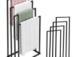 ModernHome porte-serviettes métallique sur pied avec 4 bras, noir