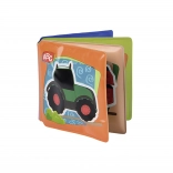 Washable Squeaky Bath Book – Vehicles, 10 × 10 cm