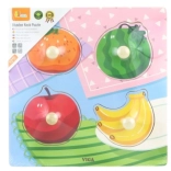 Wooden Puzzle Viga with Handles Fruit