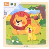 Wooden lion puzzle, 9 pieces