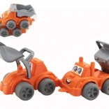Plastic construction machines for kids, 2 pcs, freewheel