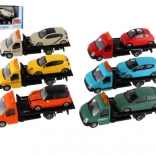 Bburago takelwagen met auto 1:43, metalen model 21 cm, meerdere kleuren