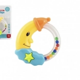 Plastic Rattle Moon 11 cm, 2 colors